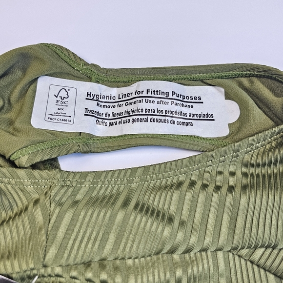 Salt + Cove Women's Juniors' Ribbed Two-Piece Bikini Set Green Swimwear Size M - Picture 12 of 16